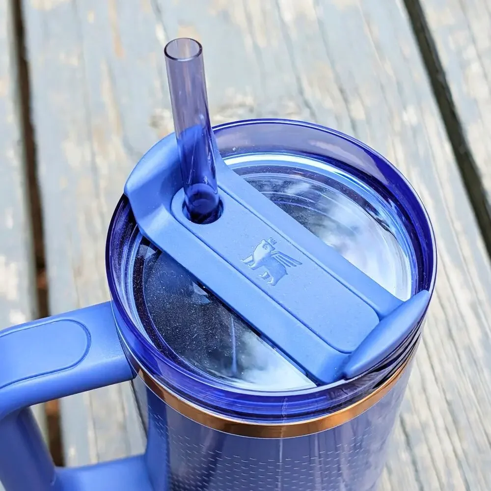 NEW Stanley Quencher H2.0 30oz Tumbler CALIA Exclusive Textured Navy Blue Cup - Picture 7 of 10